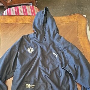 Puma Black Kids Hooded Sweatshirt with White Logo